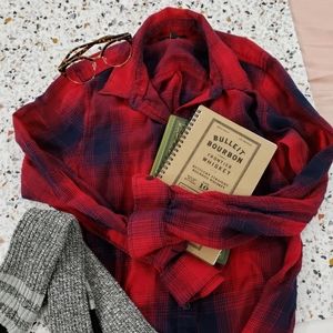 Red and blue flannel shirt